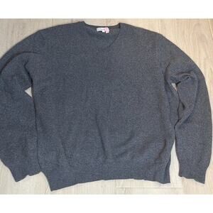 Neiman Marcus Men's Gray Sweater Cashmere Long Sleeve V Neck Pullover Size XXL